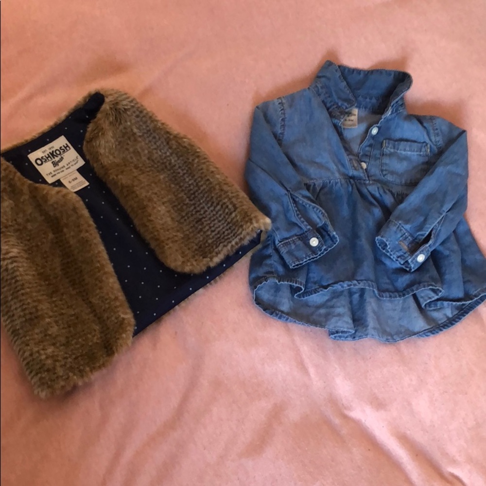 Osh Kosh Vest and Denim Shirt